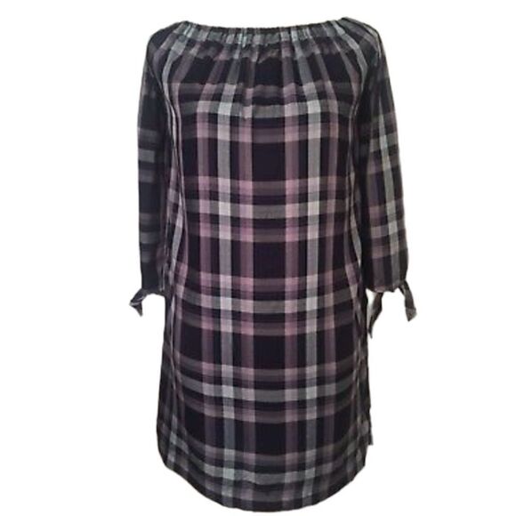 NWOT! Knox Rose Plaid Cold Shoulder Tunic Dress! - Picture 3 of 9